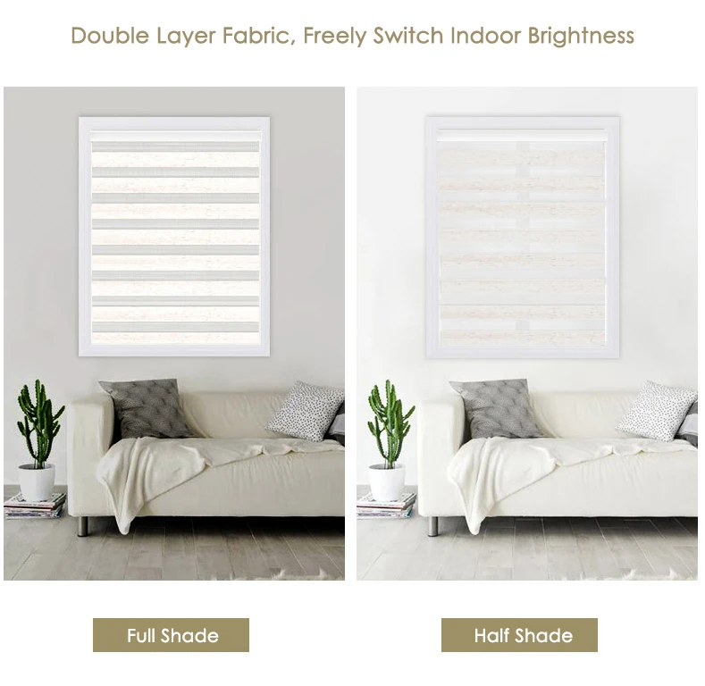  Big Valance System Zebra Blinds Customized Size 85% Shading rate Day night blinds for Office/Living - 32966658967