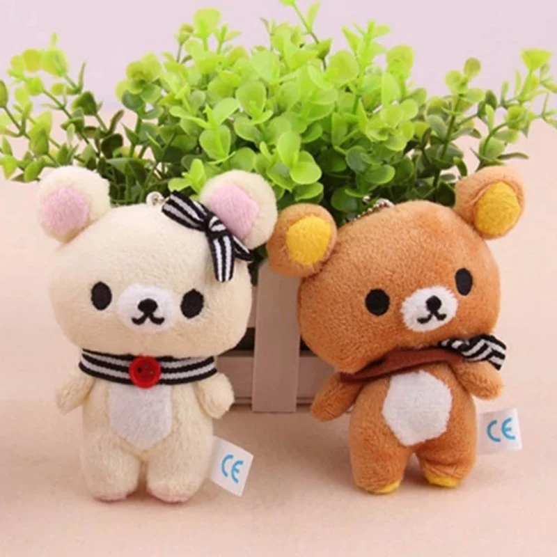 

1pcs Kawaii Standing 11CM Lover Bear Plush Stuffed TOY , Soft Figure DOLL , Key Chain Design ; Pendant Charm TOY