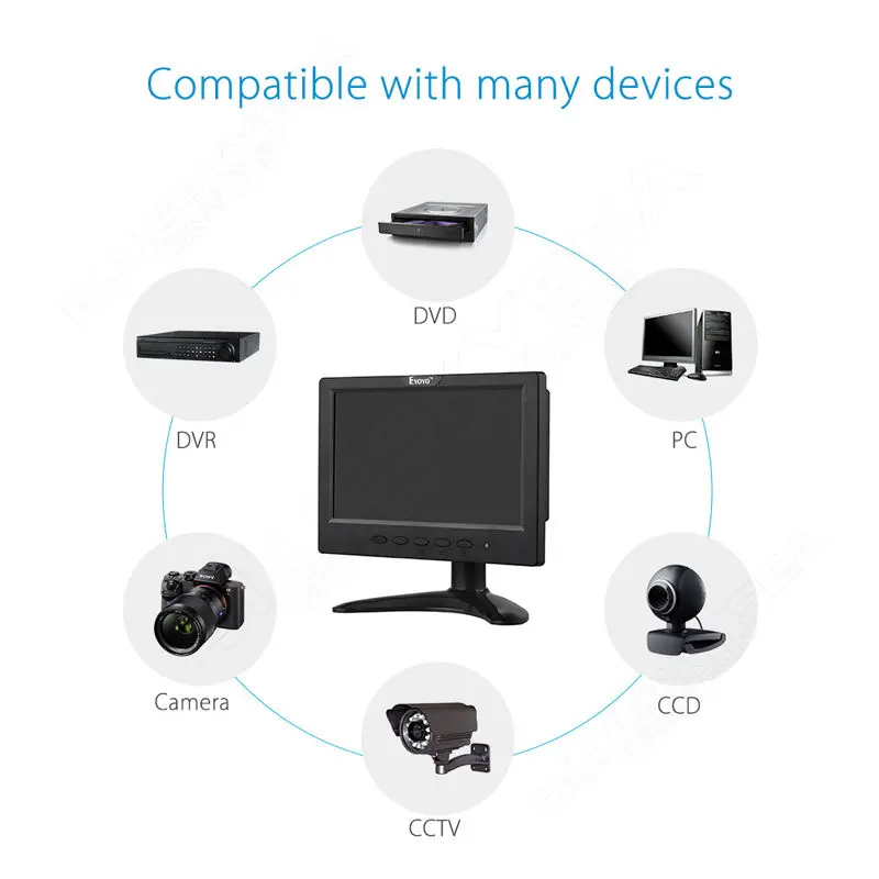 Eyoyo " дюймовый TFT lcd цветной монитор HDMl VGA BNC AV USB входной экран видео Встроенные динамики для ПК камеры видеонаблюдения