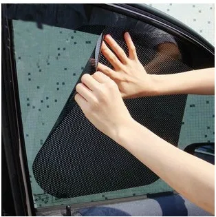 38*42cm  2 Tablets Air  Black Grid Car sun shade Static stickers Ultraviolet-proof Sunscreen Insulation Good light Transmission