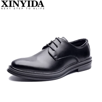 

2020 New Arrival Pointed Toe Men Leather Shoes Lace Up Breathable Casual Business Shoes Hot Fashion Men Dress Shoes Size 38-44