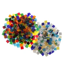 500 шт Смешанные Цвет квадратный Стекло мозаика Плитки штук для мозаики, делая 10x10 мм