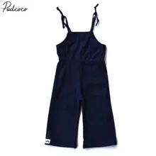Pudcoco/Одежда для маленьких девочек свободные джинсовые комбинезоны с эластичной резинкой на талии для детей от 1 до 7 лет, Helen115