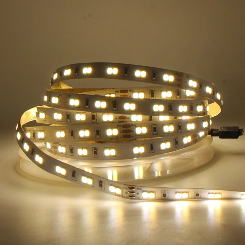 24 В 5 м 10 двойной цвет CRI&gt 95 SMD2835 CCT светодиодные полосы света музыка WiFi alexa