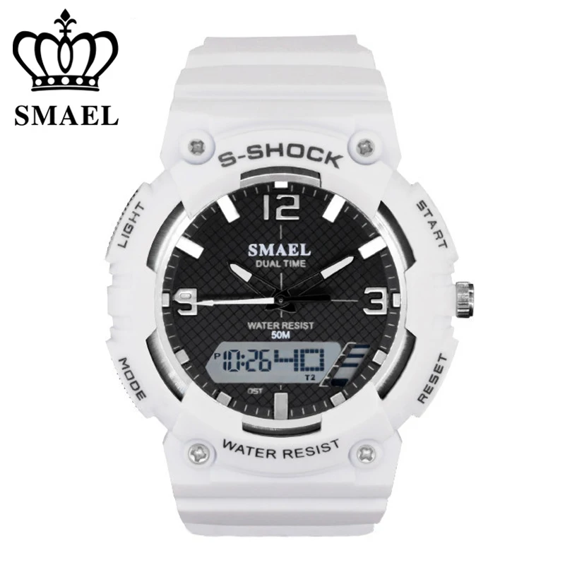 Relógios de Pulso Smael Marca Masculina Mulher Relógios Moda Ponteiro Digital Display Duplo Relógio Eletrônico Luminoso Despertador Estudante