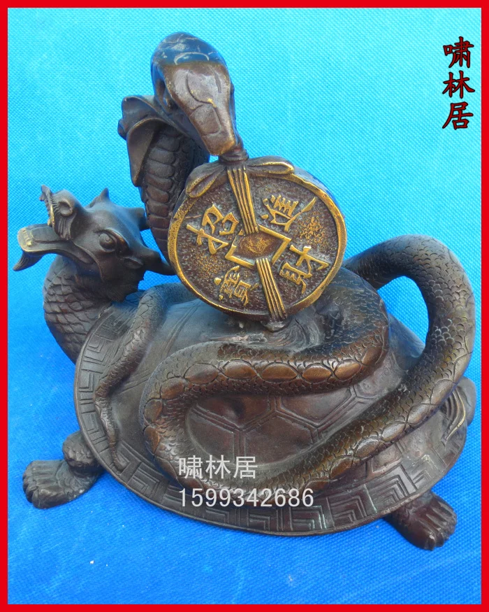 

Carving Work of Art Bronze copper turtle snake turtle crafts decoration
