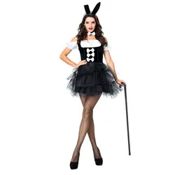 Зайчик Кролик для девочек Женский костюм для косплея пикантные животных Хэллоуин для взрослых костюм Необычные платья Клубные