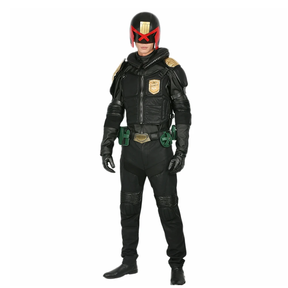 Фильм: костюм для косплея Dredd черный из искусственной кожи униформа