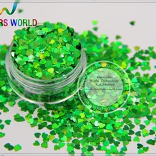 TCA600 Размеры 3 мм Блестки для ногтей Зеленый цвет блестки в форме сердца блестки для нейл-арта и магазины типа "сделай сам" supplies1pack = 50 г
