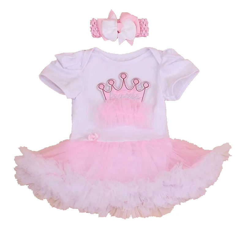 

Crown White Lace Petti Romper Dress Headband Toddler Tutu Sets Baby Girl 1st Birthday Outfit Infant Girls Clothing Kids Clothes