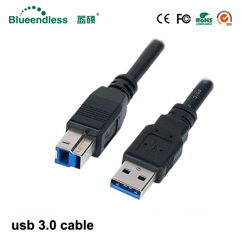 

1m usb 3.0 cable up to 5Gbps transmission line universal download line port B usb extension cable usb 3.0 adapter for hdd dack