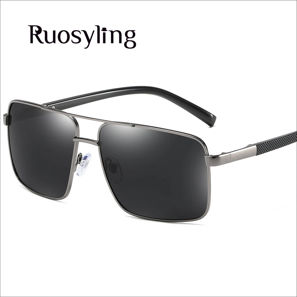Ruosyling солнцезащитные очки для мужчин поляризационные UV400 сверхлегкие квадратные
