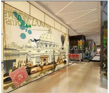 

3d photo wallpaper 3d murals wallpaper for walls 3 d Retro nostalgia painting urban construction tooling background wall decor