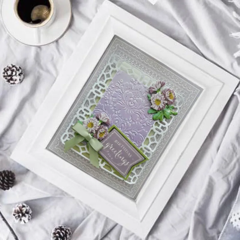 

Square hollow Carbon steel Cutting Dies Stencil Craft for DIY Creative Scrapbook Cut Stamps Dies Embossing Paper Greeting Card