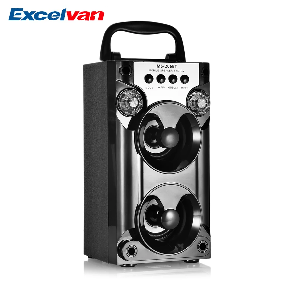 

Excelvan MS-206BT 8W Bluetooth Speaker Two-channel TF Card Playing FM Radio Radio LED Shining For Official Multimedia