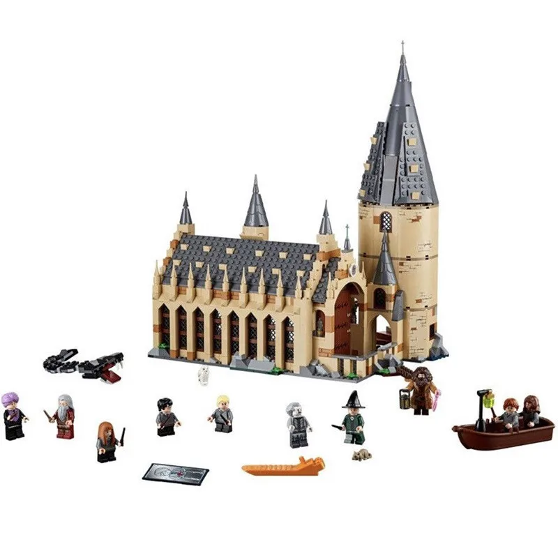 

New Harri Potter Serices Hogwarts Great Hall Compatibility Legoing Harry 75954 Potter Building Blocks Bricks Toys Gift Christmas