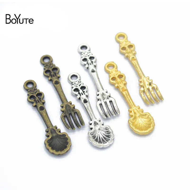 

BoYuTe (100 Pieces/Lot) Metal Alloy 34*9MM Fork and Spoon Pendant Diy Hand Made Jewelry Accessories Wholesale