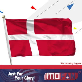 

MOFAN Denmark Flag Polyester - Canvas Header and Double Stitched - Danish Banner Flags 3x5 Ft