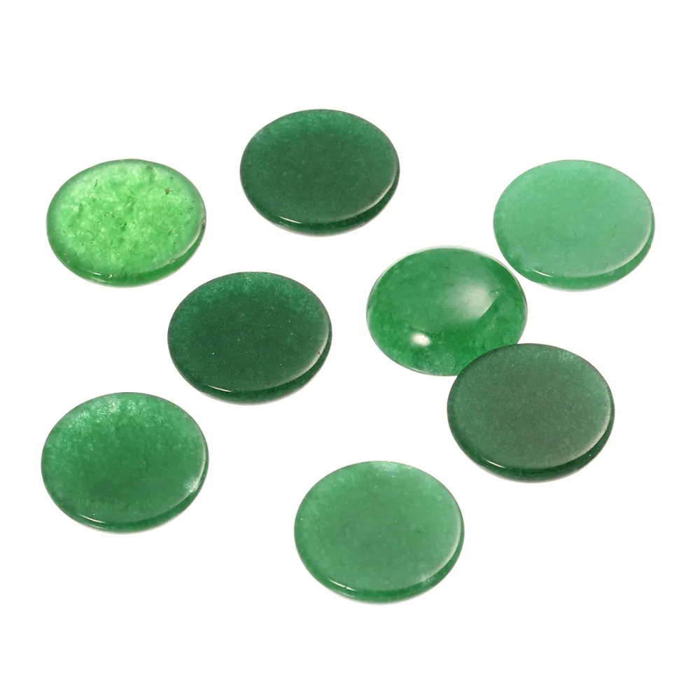 

LOULEUR 20pcs/Lot 10/12/14/16/18/20mm Nature Round FlatBack Beads Cabochon Green Jade Beads Fit for DIY Jewelry Making