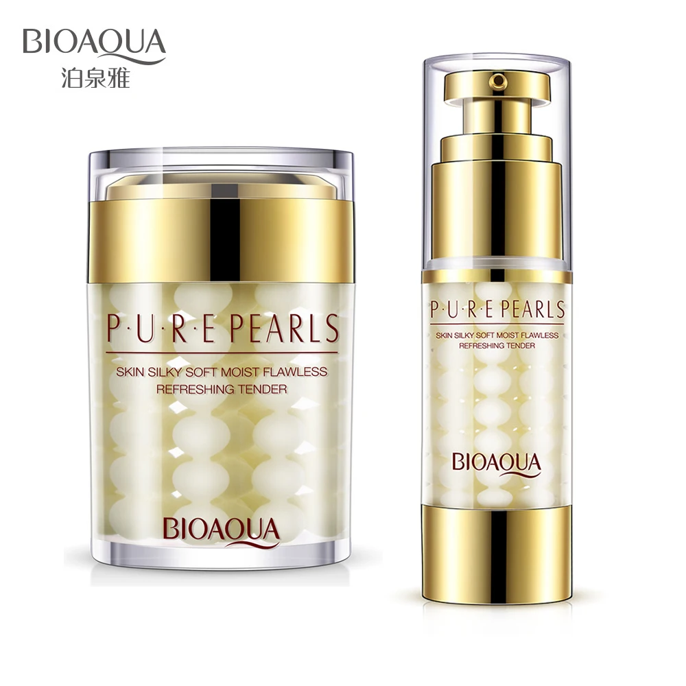 BIOAQUA Pure Pearl Collagen Hyaluronic Acid Serum + Essence Face Cream Moisturizing Anti Wrinkle Whitening Cream Skin Care Set