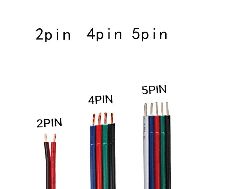 2pin провод 3pin 4Pin 5pin удлинитель 22 awg RGB + белый Соединительный кабель для 3528 5050