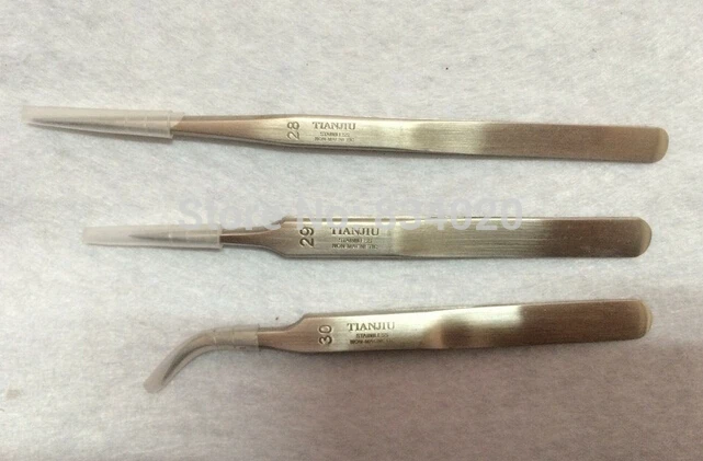 

Free shipping 3pcs/lot Precision Tweezer Stainless Steel Anti Static Tool for watch repair