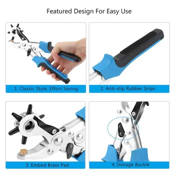 

Economical Leather Belt Hole Punch Puncher Tool Hole Maker Revolving Rotary Tools ds99
