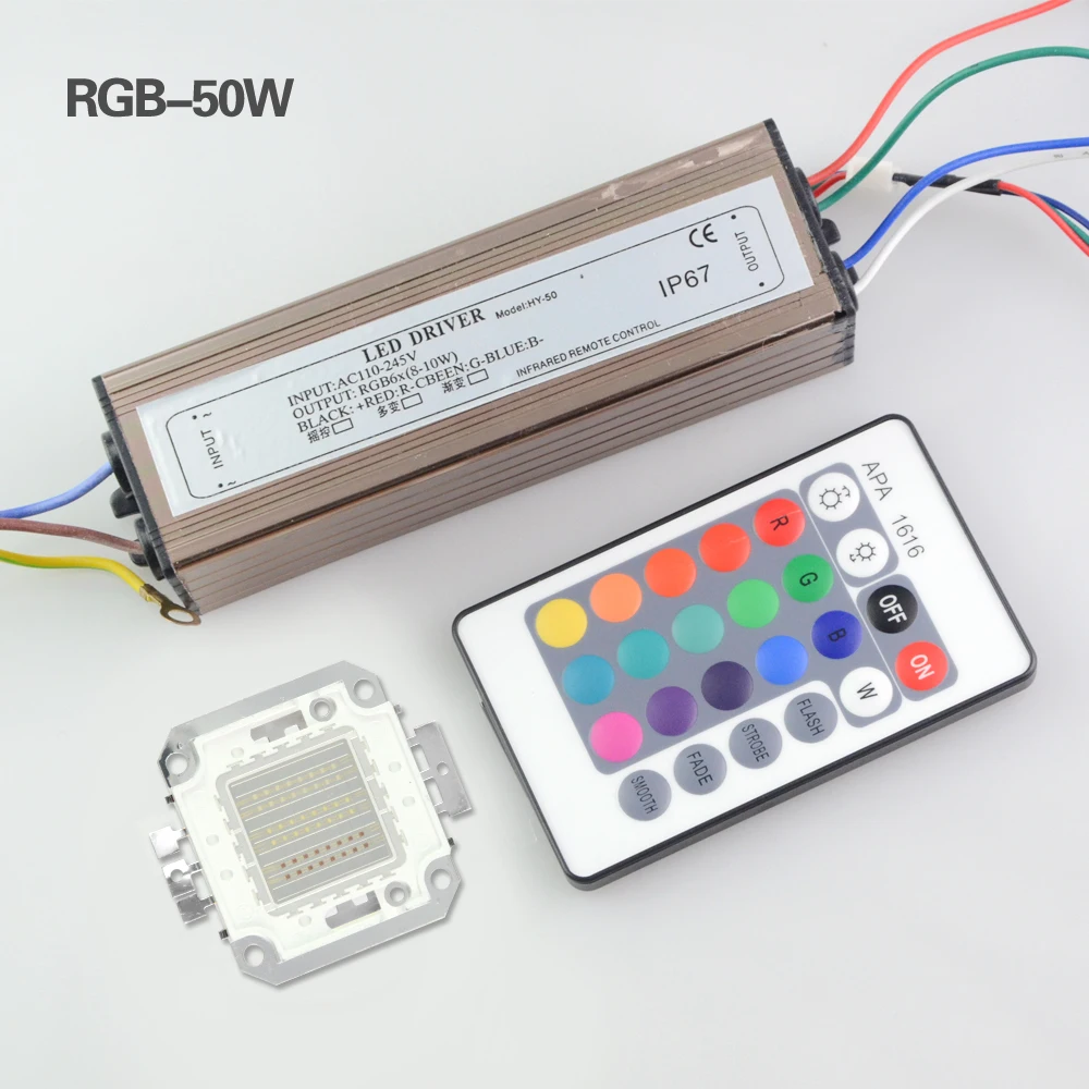 Светодиодная лампа COB RGB 10 Вт 20 30 50 100 чипы со светодиодным драйвером пульт