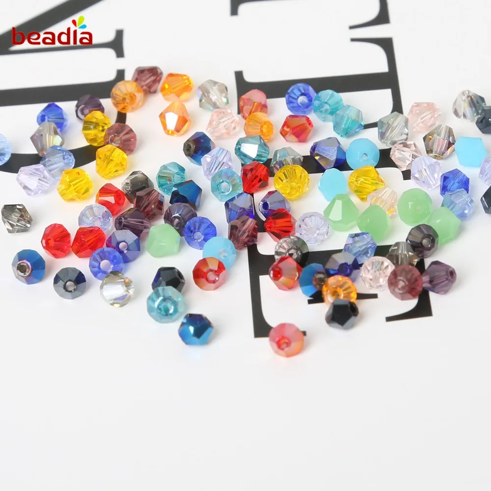 

4mm 110pcs Colorful Plating Crystal Pointed Beads Glass Beads DIY Jewelry Making Crafts Sewing Clothing Accessories Decoration