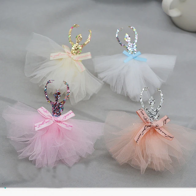 

8pcs/lot 7.5*9.5cm Ballet Padded Appliques for Children Headwear Hair clip Accessories and Garment Accessories