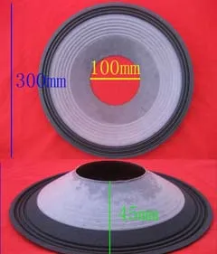 2 pcs 12 inch 3 wave cloth surround paper cone Subwoofer bass Speaker loudspeaker 100 mm center hole depth: 45mm subwoofer surround