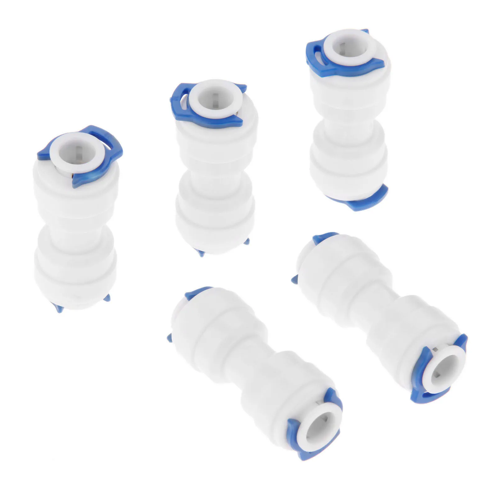 5Pcs 1/4" 3/8" OD Straight Equal Union Fitting Connection for Water Filters / RO System Quick Fitting Reverse Osmosis Connector