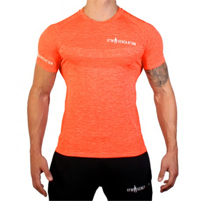 

Shirt Homme Running Men training Quick Dry T-Shirts Running Slim Fit Tops Tees Sport Men 's Fitness Gyms TShirts male Muscle Tee