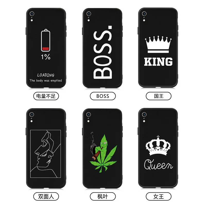Iphone Phone Case New Queen Apple Xs Black Frosted Anti-fall All-inclusive 7 Plus/x |