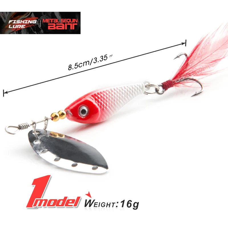 spinner Spoon Metal Bait Fishin Lure Sequins Crankbait Spoon baits for Bass Trout Perch pike rotating Fishing (10)