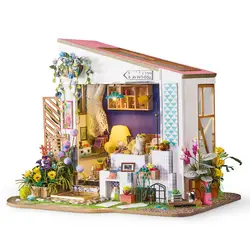 Robud Dropshipping DIY Миниатюрные домики кукольный домик с мебелью и кошки и свет деревянный кукольный дом игрушки для детей Лили крыльцо
