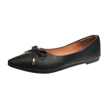 

Nice New Women Shoes Pointed Shallow Mouth Flat Shoes Soft Bottom Comfortable Bow Shoes