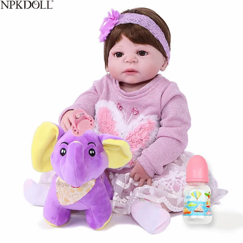 

NPKDOLL 22 inch 55cm Full Body Silicone Reborn Baby Dolls Alive Lifelike Real Dolls Realistic Kids Reborn Babies Princess Girl