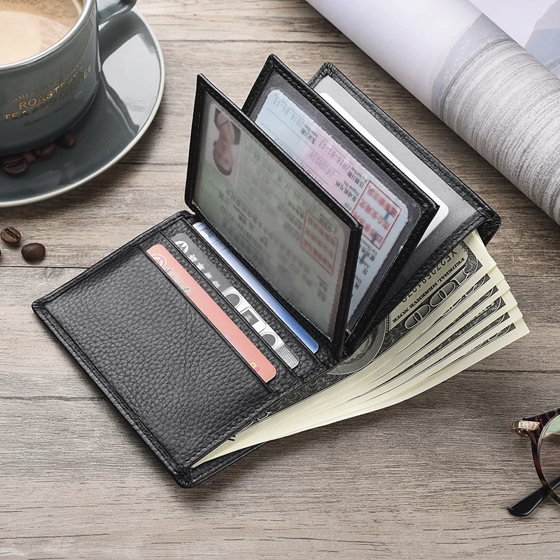 Genuine Leather Drivers License Card Holder Wallet (1)