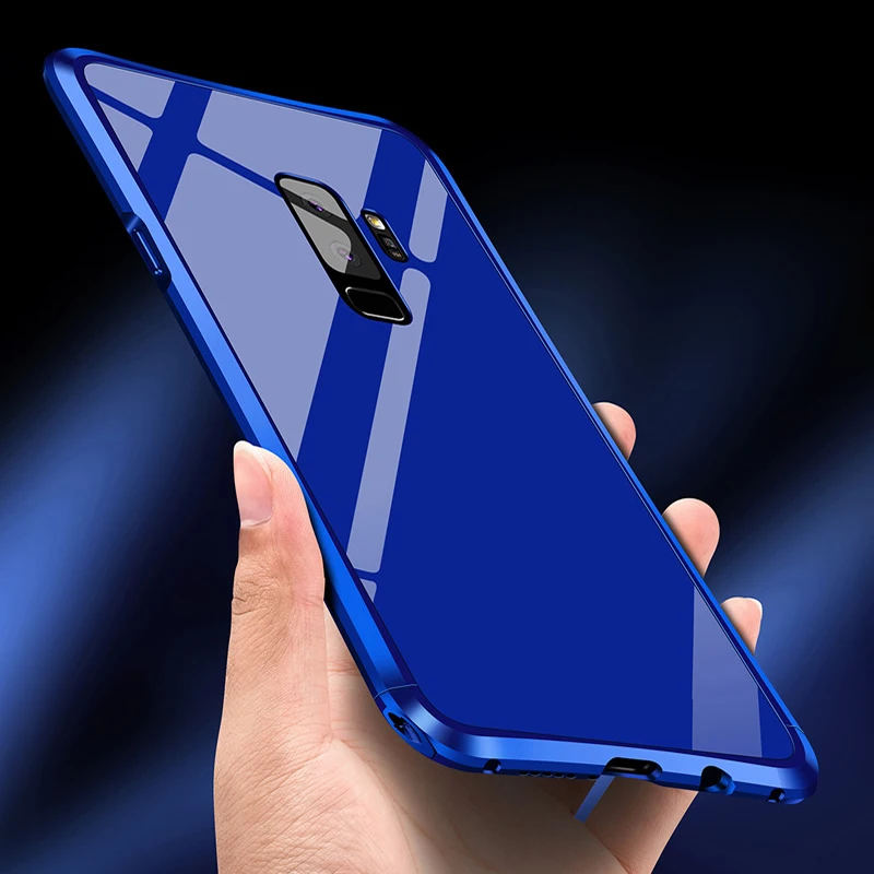 

Ultra thin Aluminum Metal Frame + PC Hard Black Cover For Samsung Galaxy Note 8 S8 S9 Plus Case fashion Shockproof Phone Cases