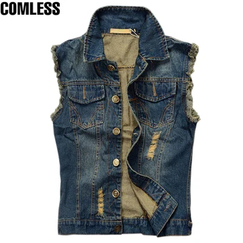

Wholesale Prices Denim Vest Men Outerwear Eight Kinds Design Fashion Casual Coats Slim Fit Sleeveless Mens Jacket Plus Size 6XL