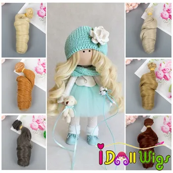 1 pieces 15cm Extension Doll Hair Wigs Natural Color Curly Hair Piece for BJD/SD Russian Handmade Doll Wigs 20cm brunette blonde coffee black brown natural color curly doll wigs hair for 1 3 1 4 1 6 bjd sd doll diy