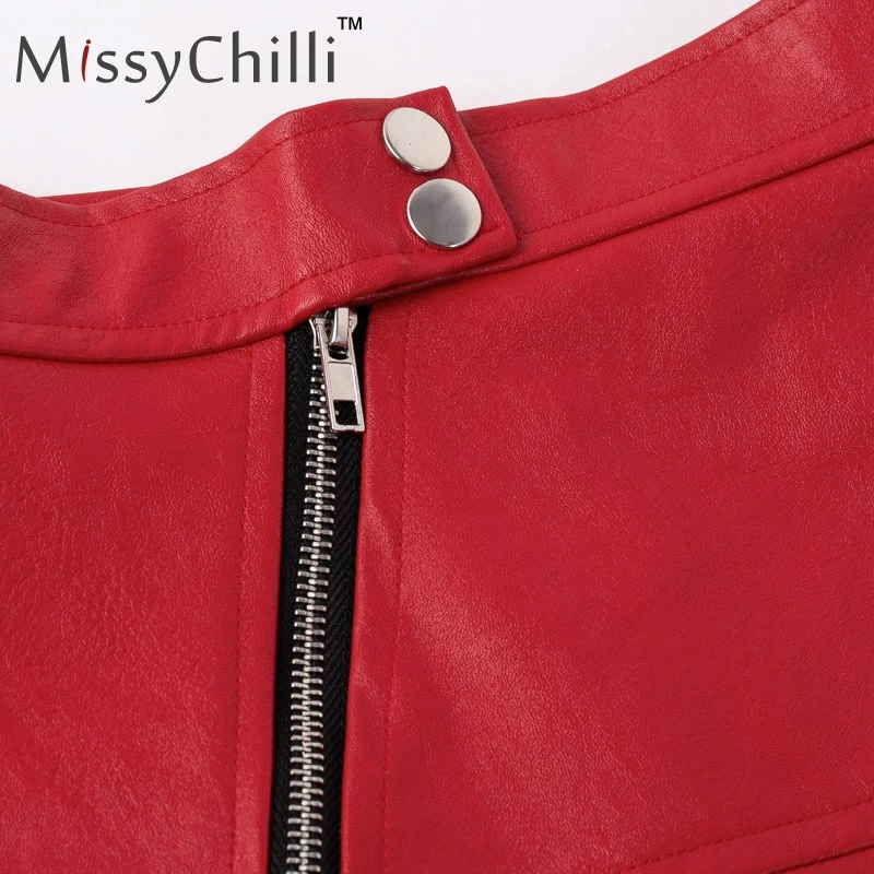 MissyChilli, сексуальная облегающая юбка с разрезом, высокая талия, женская летняя красная юбка на пуговицах, женские элегантные вечерние длинные кожаные юбки