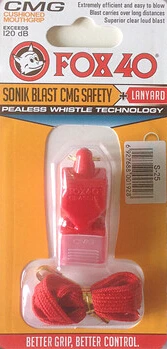 50 шт./лот красочные FOX 40 Свистки с CMG мундштук и шнурки в желтый блистерная упаковка