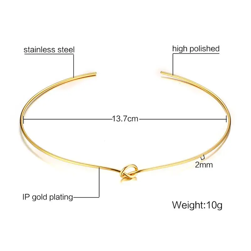 Meaeguet Open Round Knot Torque Necklaces For Women Stainless Steel Gold-color Bohemia Choker Necklace Jewelry (23)