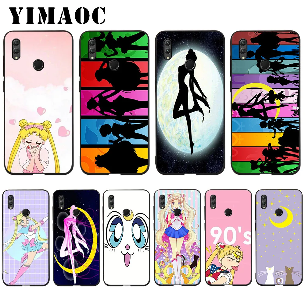 

YIMAOC Girl Sailor Moon Anime Soft Case for Huawei Honor Note 10 9 Lite 8C 8X 8 Lite 7X 7A 3GB Pro 7C 6A