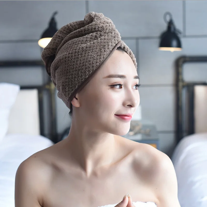 

90% Coralline Super Absorpted Water Shower Cap Thickening Hair Towel Dry Caps Bathroom Accessories Showerhead For The Bathroom