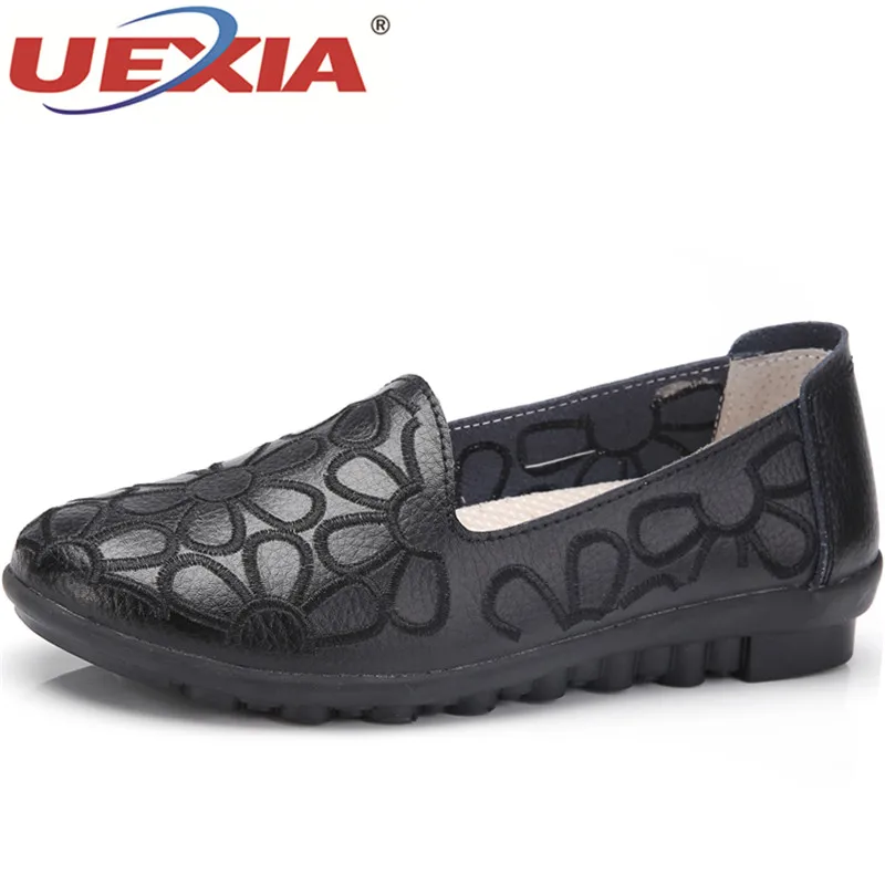 

UEXIA Women's Shoes Casual Leather Woman Loafers Female Flats Sneakers Moccasins Ladies Driving Shoe Cut-Outs Mother Footwear