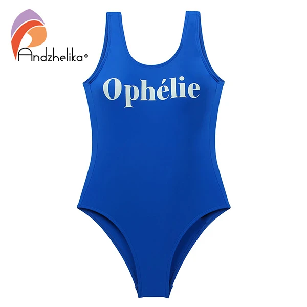 Andzhelika bikini женский купальник монокини с U образным вырезом на спине - Цвет: Blue