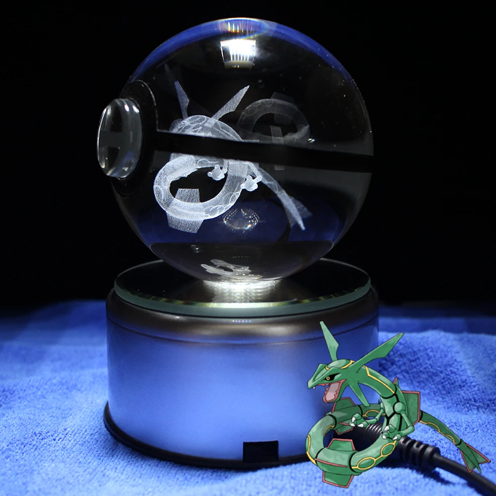 

Pokemon Ball Figures Toys Pocket Ball Anime Model Rayquaza Figures Toy LED Lighting Pokemon Go Kids Best Gift
